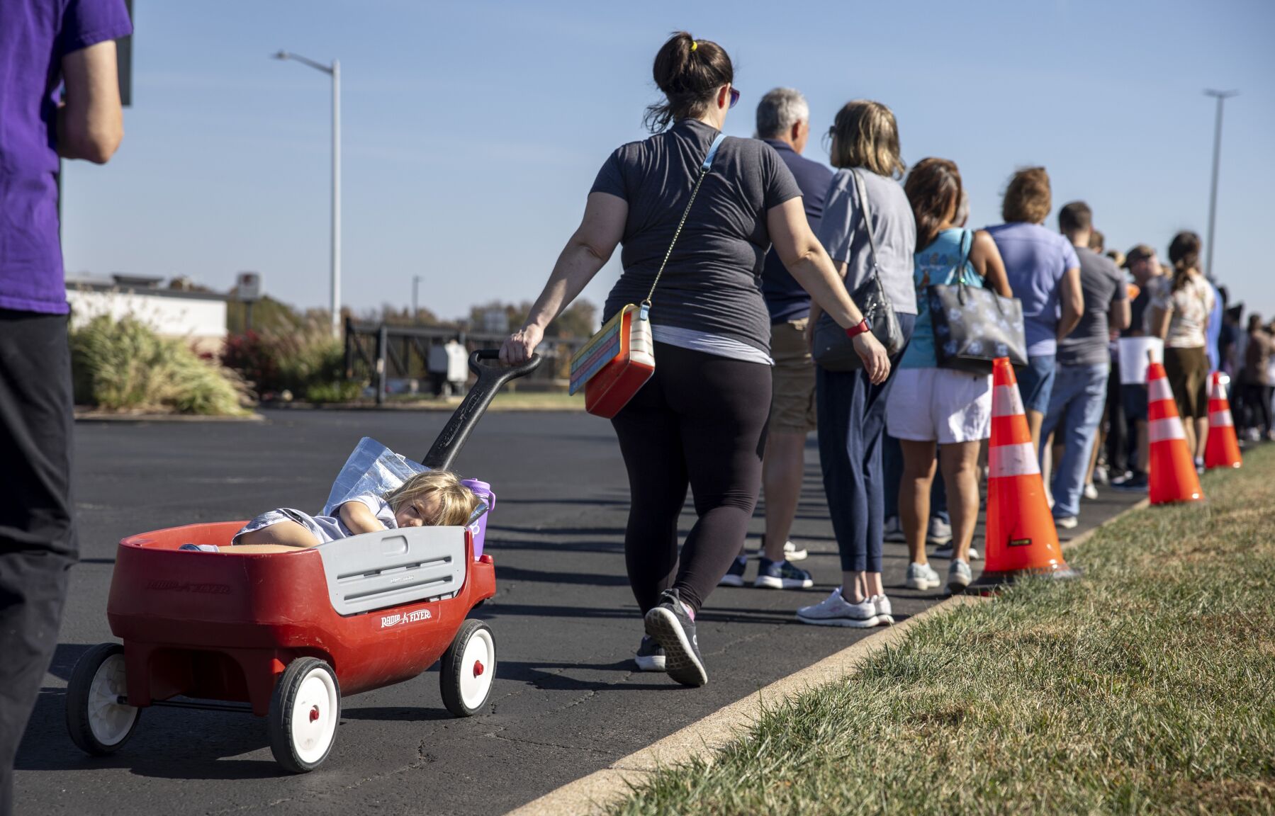 Early voters line up to wait at St. Charles County polling locations